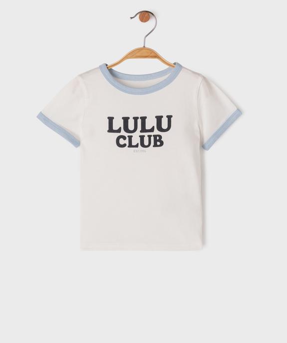 Tee-shirt manches courtes avec inscription bébé fille - LuluCastagnette vue1 - LULU CASTAGNETTE GEMO FOR GOOD - GEMO