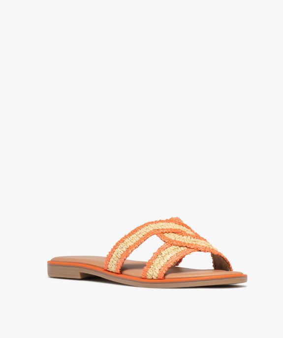 Mules plates à brides tressées et croisées femme  vue3 - FOLLOW ME - GEMO