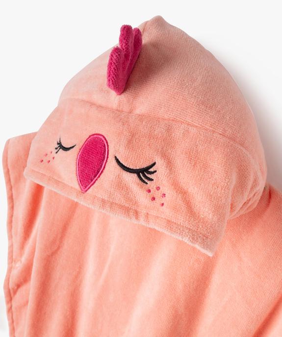 Cape de bain en éponge bébé fille avec capuche poule vue3 - GEMO 4G BEBE - GEMO