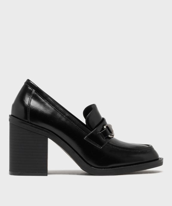 Mocassins à talon bloc avec bijou métallique sur le dessus femme - 5 Miles vue2 - 5 MILES - GEMO