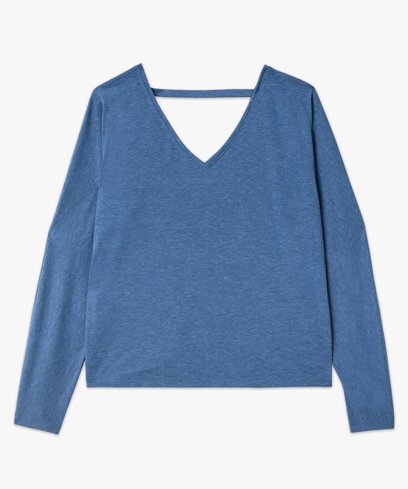 Tee-shirt à manches longues à double col V femme vue4 - GEMO(FEMME PAP) - GEMO