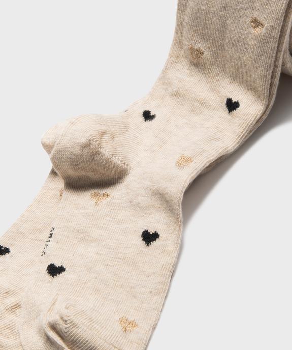 Collant chaud à motifs coeurs fille vue2 - GEMO (ENFANT) - GEMO