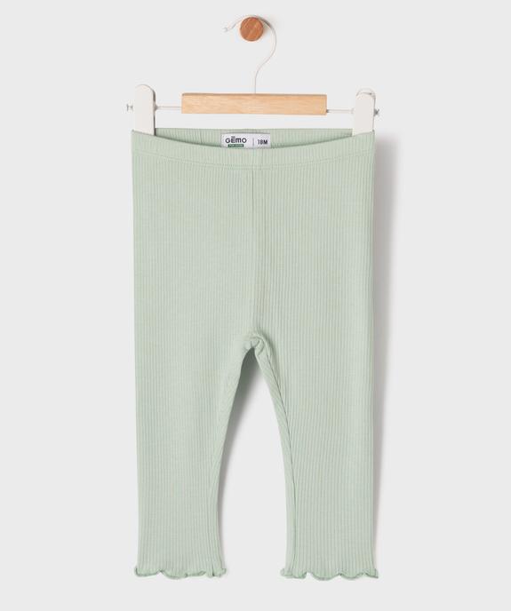 Legging en maille côtelée et finitions froncées bébé fille vue1 - GEMO 4G BEBE - GEMO