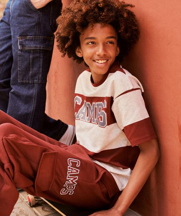 Tee-shirt rayé inscription collège garçon vue1 - CAMPS - GEMO