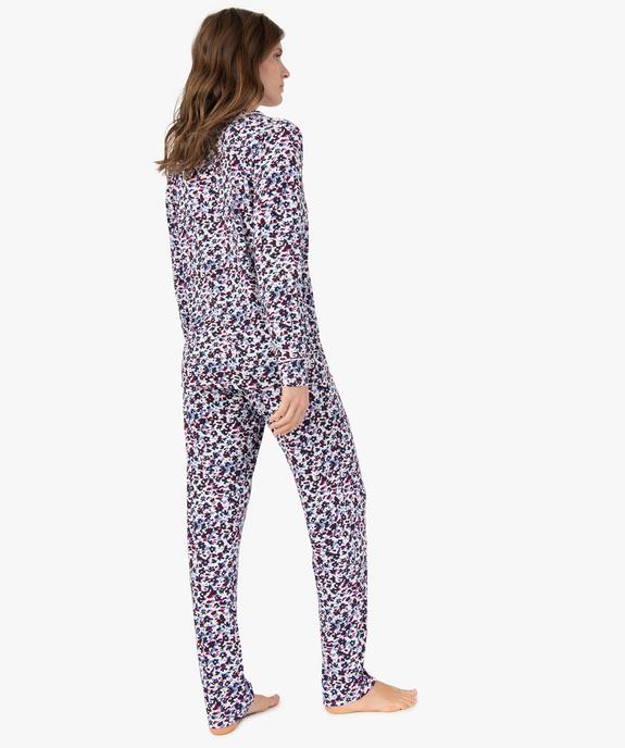 Pyjama deux pièces en viscose femme : chemise et pantalon vue3 - GEMO 4G FEMME - GEMO