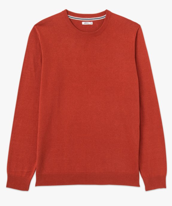 Pull homme à col rond en coton vue4 - GEMO (HOMME) - GEMO