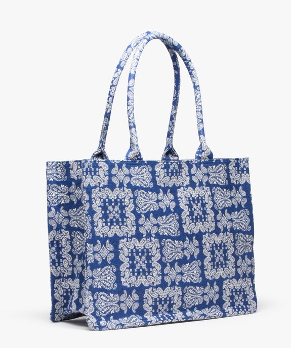 Sac cabas en tissu jacquard motif cachemire vue3 - GEMO (ACCESS) - GEMO