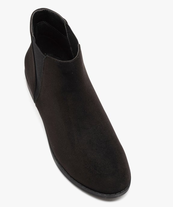 Boots Chelsea en suédine à talon plat femme vue5 - VALENTINA BALDA - GEMO