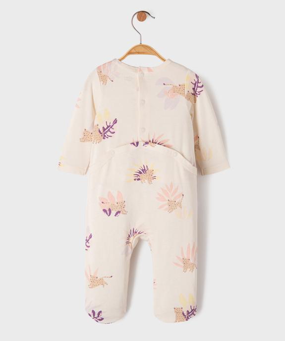 Pyjama dors-bien à pont-dos en jersey de coton imprimé bébé vue2 - GEMO 4G BEBE - GEMO