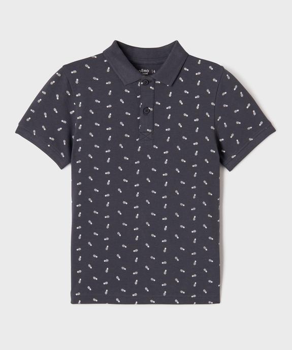 Polo manches courtes à micro motifs garçon vue1 - GEMO 4G GARCON - GEMO