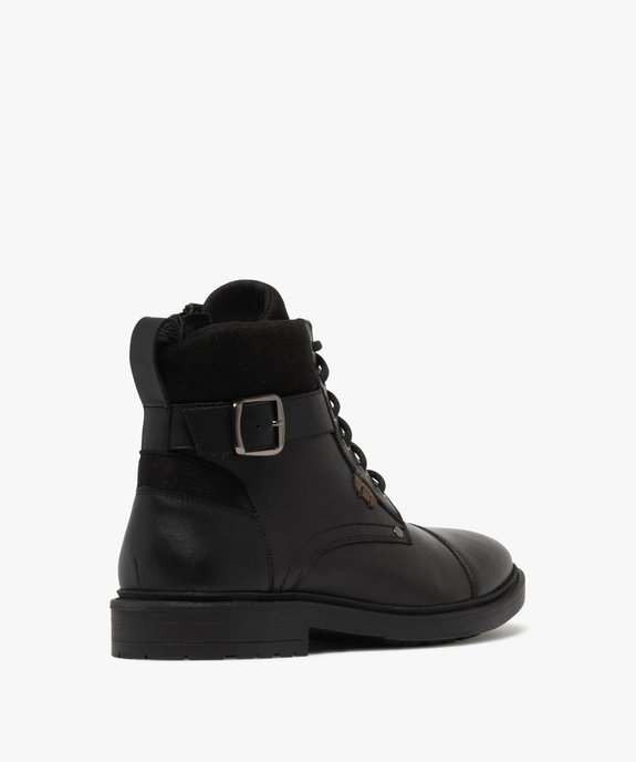 Boots homme casual dessus en cuir et à bout droit style Balmoral vue5 - URBAN STEPS - GEMO