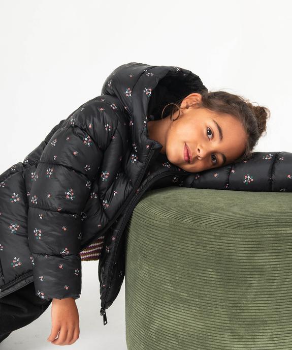 Blouson matelassé à capuche à motifs fleuris fille vue1 - PREMIER PRIX BY GEMO - GEMO