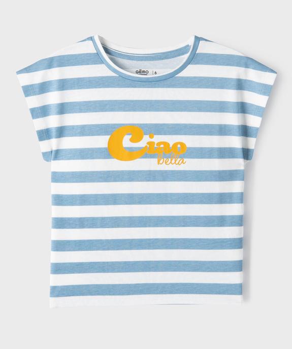 Tee-shirt imprimé à manches ultra courtes fille vue2 - GEMO 4G FILLE - GEMO