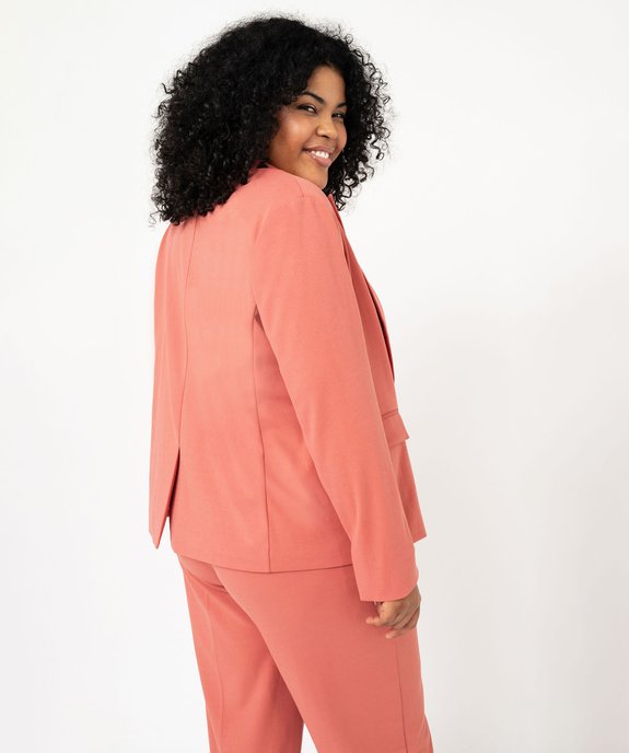 Veste blazer extensible fermeture un bouton femme grande taille vue3 - GEMO (G TAILLE) - GEMO
