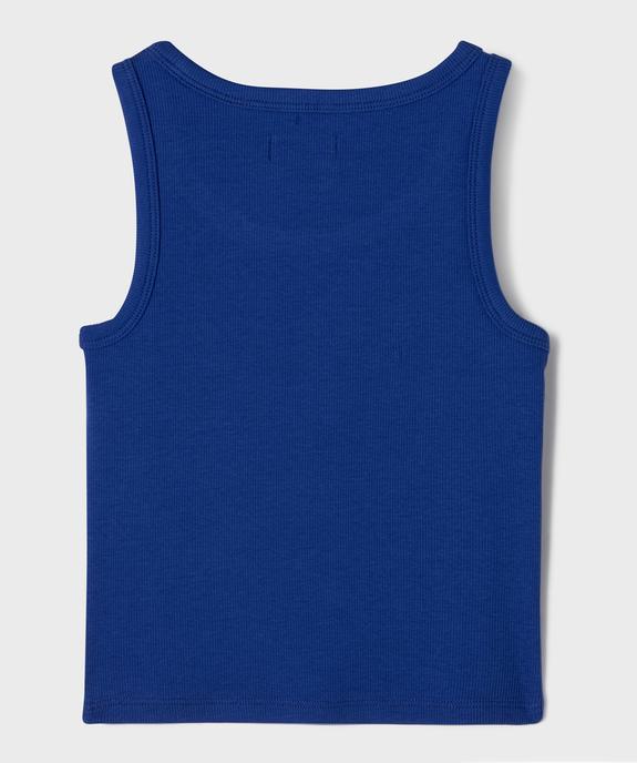 Débardeur en maille côtelée coupe courte fille vue3 - GEMO 4G FILLE - GEMO