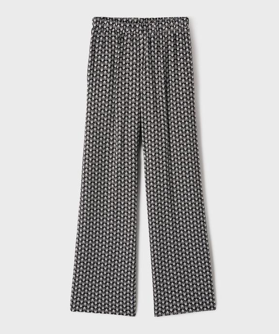 Pantalon large et fluide imprimé fleuri fille vue2 - GEMO 4G FILLE - GEMO