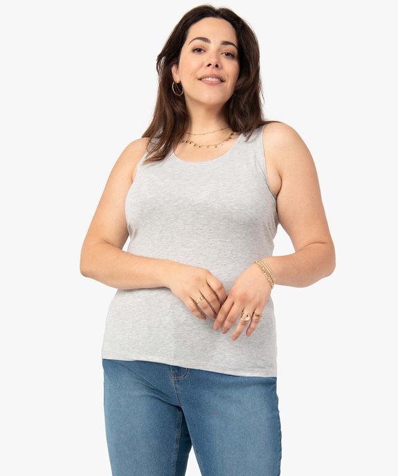 Débardeur à col rond uni femme grande taille vue1 - GEMO 4G GT - GEMO