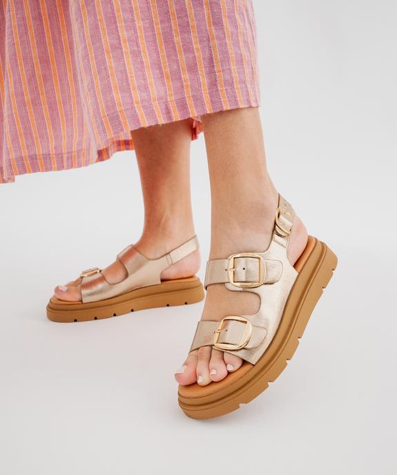 Sandales plateformes à 3 boucles femme - 5 Miles vue1 - 5 MILES - GEMO