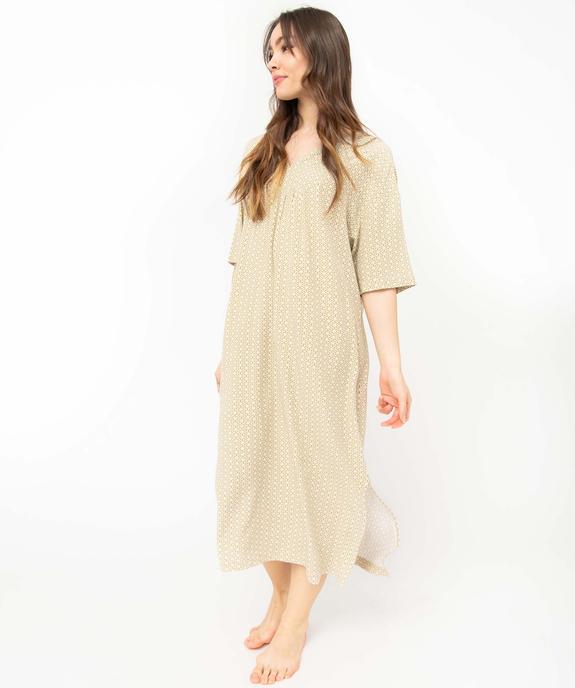 Chemise de nuit femme imprimée à manches courtes vue2 - GEMO(HOMWR FEM) - GEMO