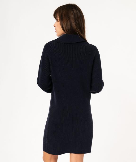 Robe pull à grand col en maille côtelée femme vue3 - GEMO 4G FEMME - GEMO
