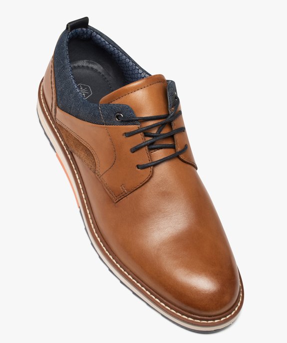 Derbies homme dessus cuir et denim - Tanéo vue5 - TANEO - GEMO