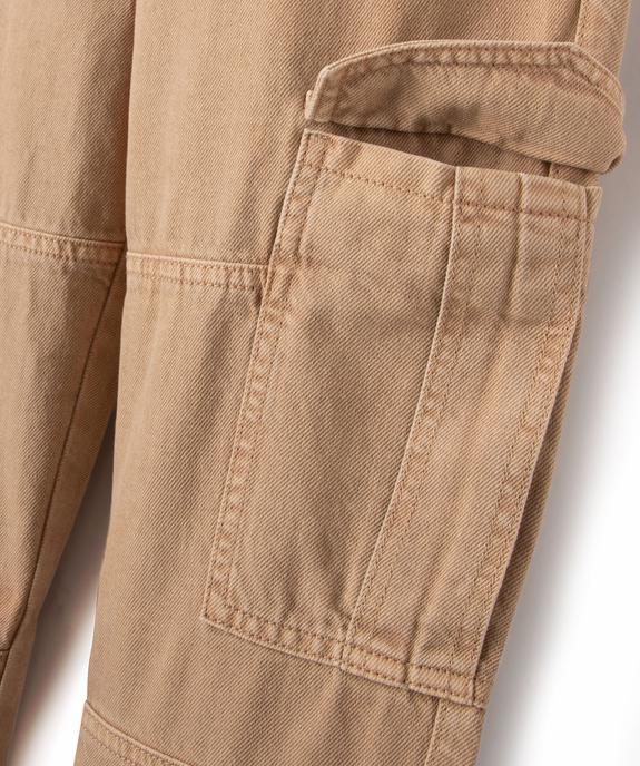 Pantalon cargo en toile garçon vue3 - GEMO (JUNIOR) - GEMO