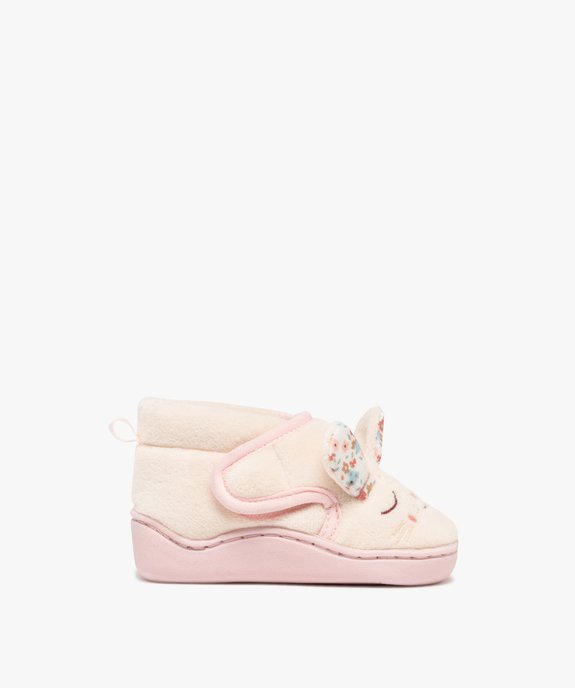 Chaussons bébé fille bottillons à scratch tête de lapin vue2 - GEMO 4G BEBE - GEMO