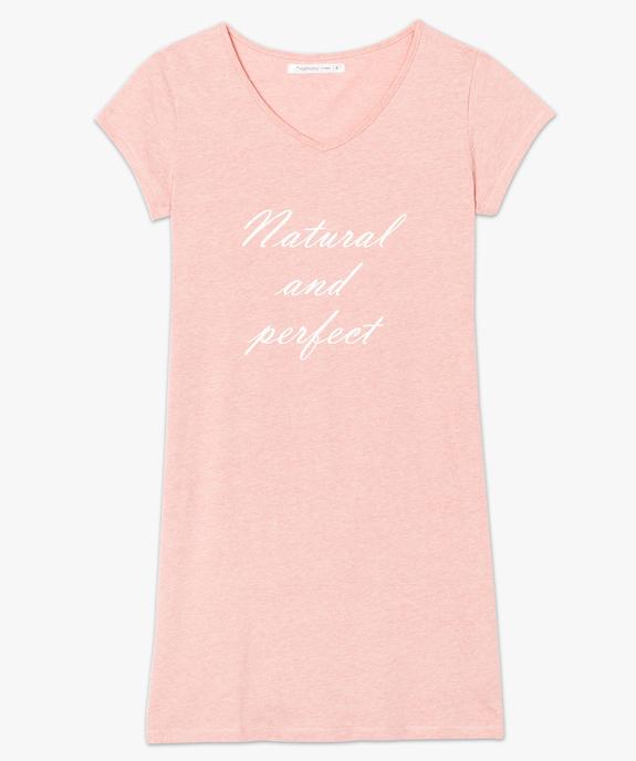 Chemise de nuit imprimée à manches courtes femme vue4 - GEMO 4G FEMME - GEMO