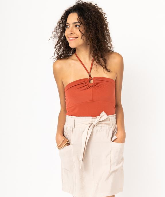 Débardeur à nouer autour du cou femme vue1 - GEMO(FEMME PAP) - GEMO