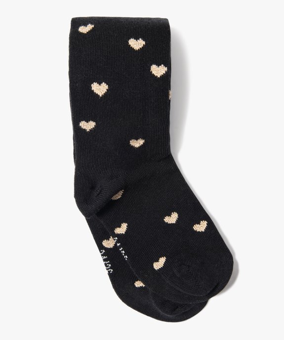 Collants bébé fille chaud imprimé cœurs vue1 - GEMO 4G BEBE - GEMO