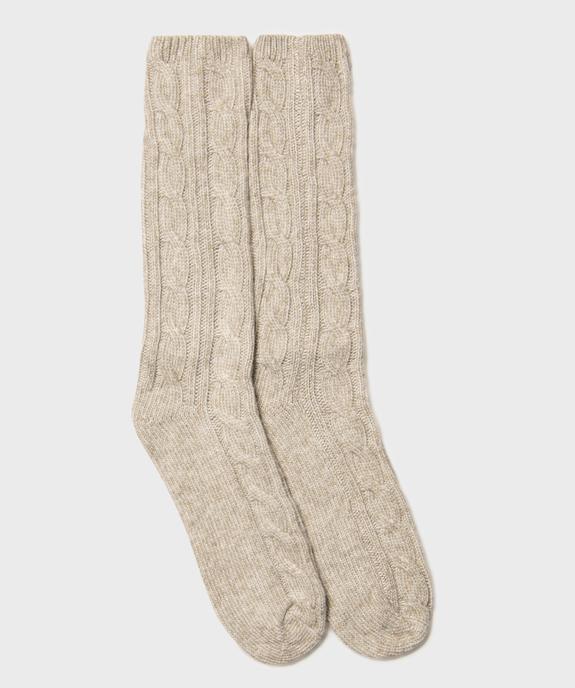 Chaussettes hautes torsadées et épaisses femme vue1 - GEMO(HOMWR FEM) - GEMO