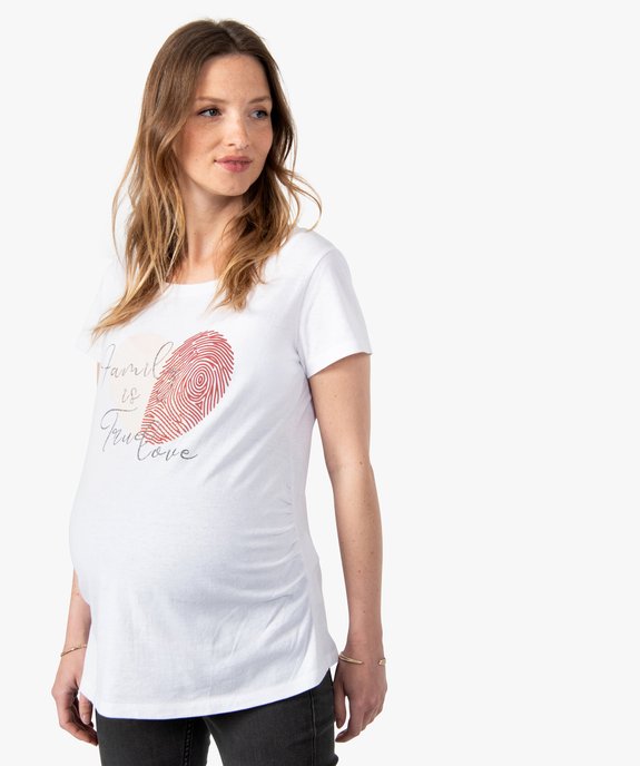 Tee-shirt de grossesse avec motif graphique vue1 - GEMO (MATER) - GEMO