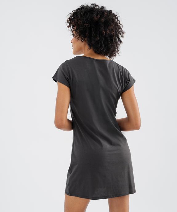 Chemise de nuit à manches courtes et col V femme vue4 - GEMO 4G FEMME - GEMO