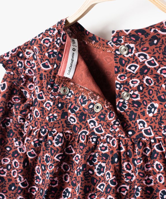 Tee-shirt bébé fille manches longues à fleurs - LuluCastagnette vue2 - LULUCASTAGNETTE - GEMO