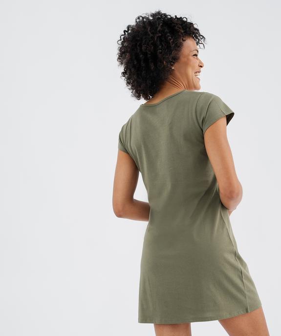 Chemise de nuit à manches courtes et col V femme vue3 - GEMO 4G FEMME - GEMO