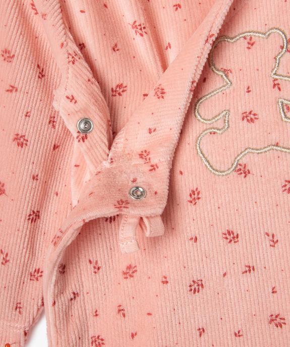 Pyjama velours 2 pièces bébé fille - LuluCastagnette vue4 - LULU CASTAGNETTE G4G D - GEMO