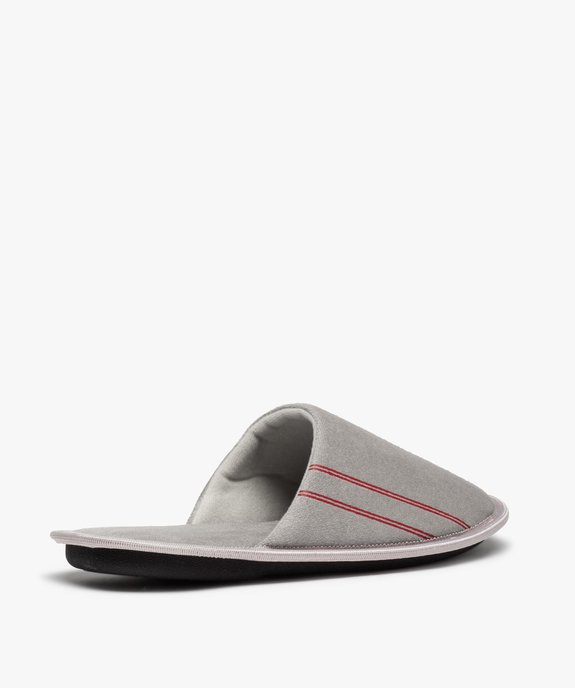 Chaussons homme mules plates en velours ras uni vue4 - GEMO(HOMWR HOM) - GEMO