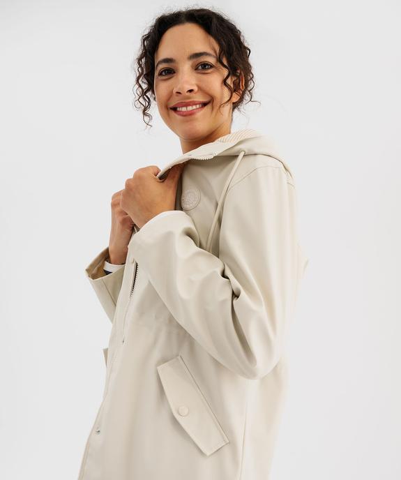 Imperméable déperlant à capuche rayée femme - LuluCastagnette vue6 - LULUCASTAGNETTE - GEMO