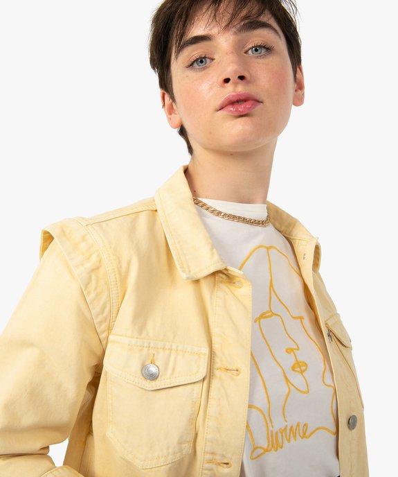 Veste femme en denim à épaulettes vue2 - GEMO(FEMME PAP) - GEMO