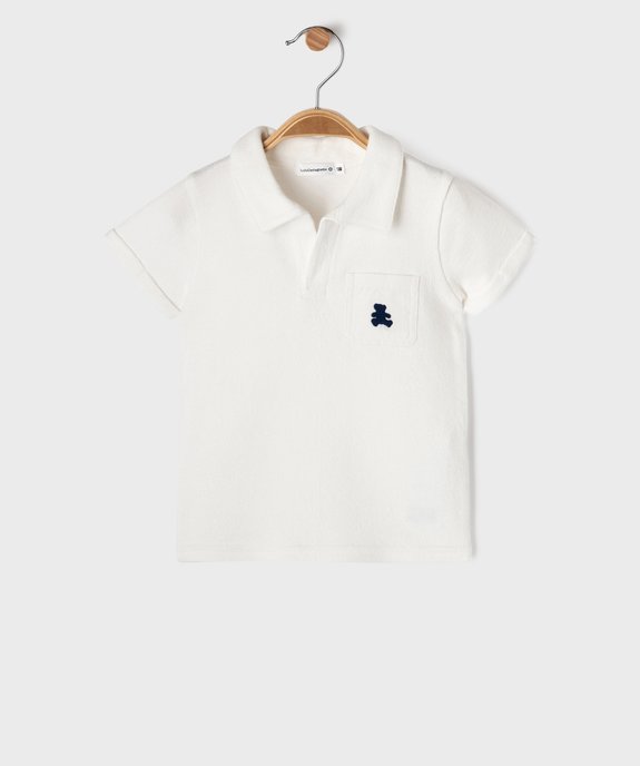Polo manches courtes en coton bouclette bébé garçon - LuluCastagnette vue1 - LULU CASTAGNETTE GEMO FOR GOOD - GEMO