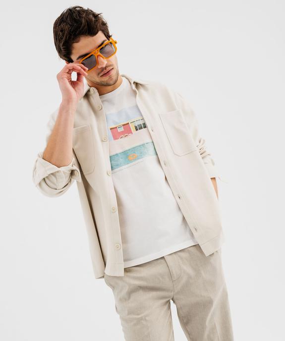 Tee-shirt manches courtes avec motif estival homme vue3 - GEMO 4G HOMME - GEMO