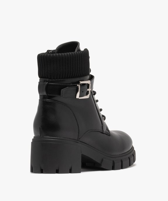 Boots femme à talon cranté et col chaussette effet métallisé scintillant vue5 - 5 MILES - GEMO