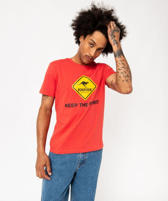 Tee-shirt manches courtes en coton imprimé homme - Roadsign vue1 - ROADSIGN D - GEMO