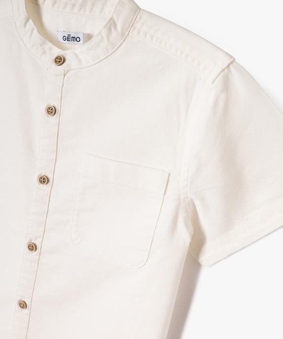 Chemise manches courtes col mao en lin garçon vue2 - GEMO (ENFANT) - GEMO