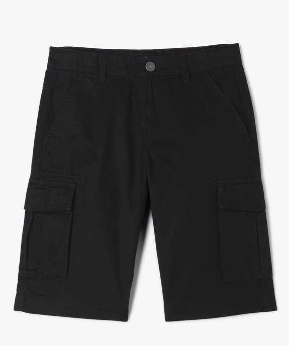 Bermuda cargo en twill uni coupe Regular garçon vue2 - GEMO 4G GARCON - GEMO