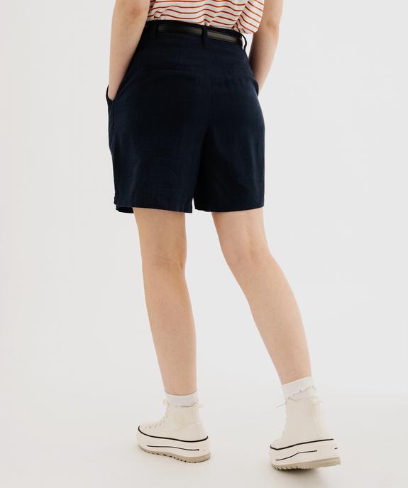 Bermuda ample et chic en viscose-lin avec ceinture femme vue3 - GEMO(FEMME PAP) - GEMO