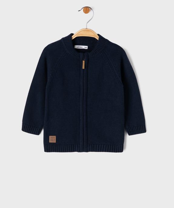 Gilet zippé à col rond en coton bébé vue1 - GEMO(BEBE DEBT) - GEMO