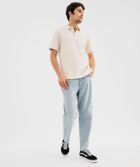 Polo manches courtes en maille nid d'abeille homme vue4 - GEMO (HOMME) - GEMO