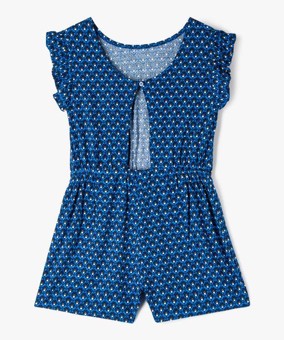 Combishort sans manches à motifs fleuris fille vue4 - GEMO (ENFANT) - GEMO