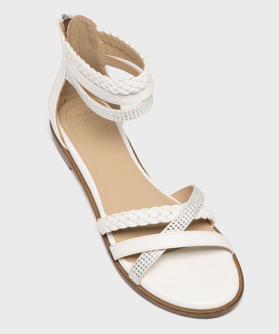 Sandales plates avec brides cheville femme - Valentina Baldano vue5 - VALENTINA BALDA - GEMO